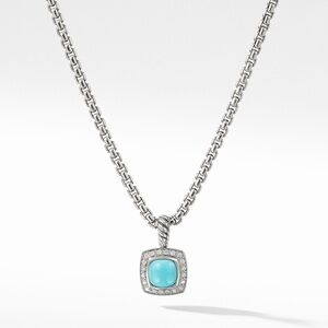 DAVID YURMAN PETITE ALBION PENDANT NECKLACE WITH TURQUOISE AND DIAMONDS
